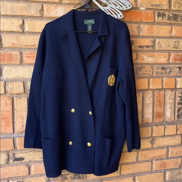 Ralph Lauren Navy Blazer with Gold Accents - Picture 6 of 7